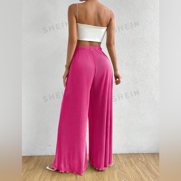 Pink Wide Leg Pants - Picture 1 of 3
